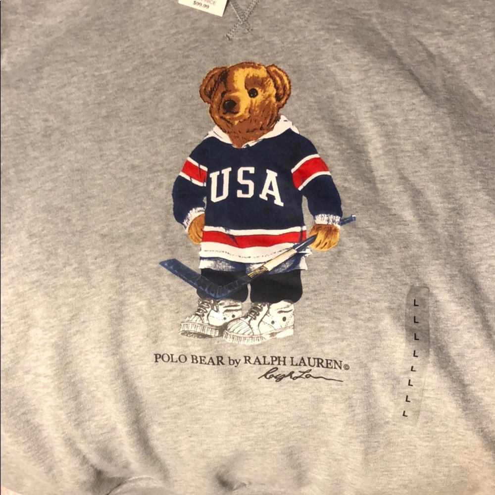 Polo bear hoodie, USA hockey bear limited edition
